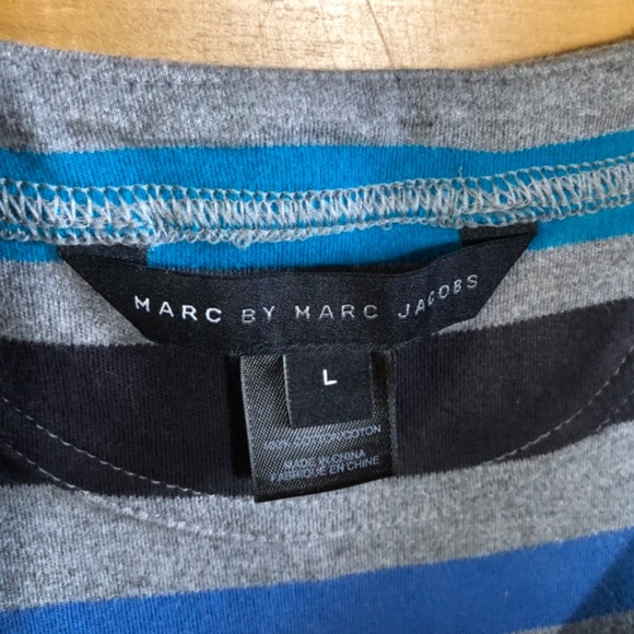 Marc By Marc Jacobs vintage Striped Fleece Ruffle Dress in size L - Picture 4 of 12